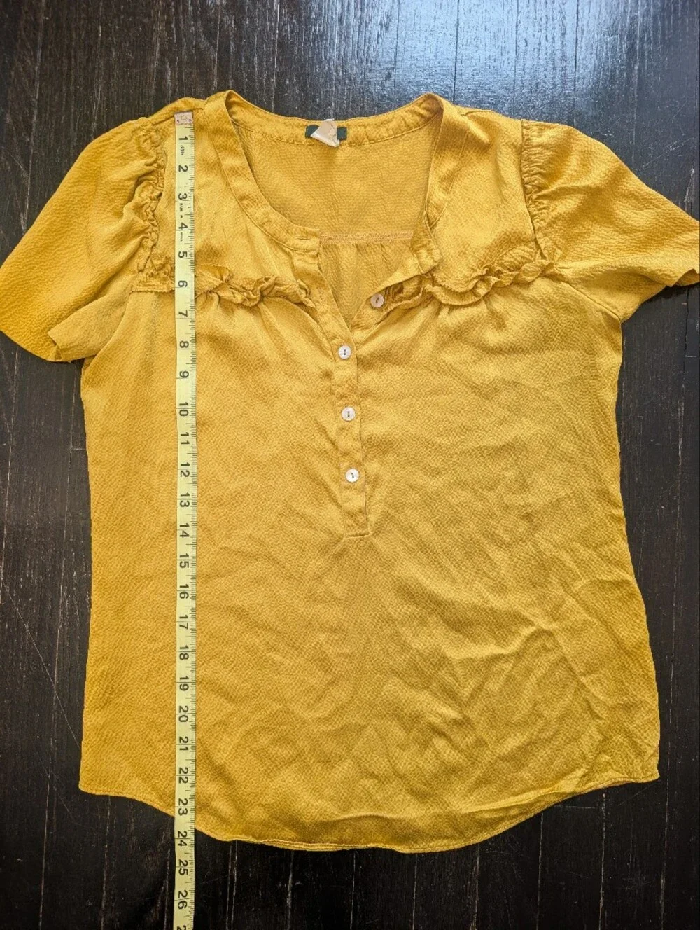 Golden Yellow 100% Silk J Crew Blouse